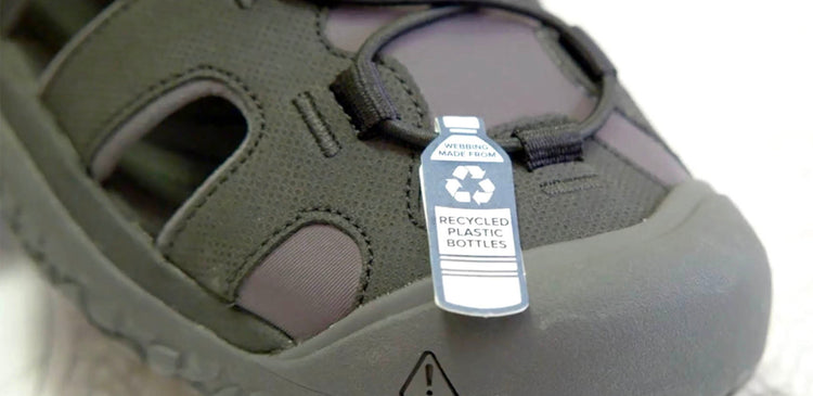 Using recycled plastic in the webbing of KEEN SOLR sandals