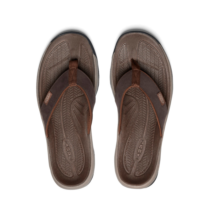 Men's Kona Leather Flip-Flop | Java | KEEN Footwear Canada