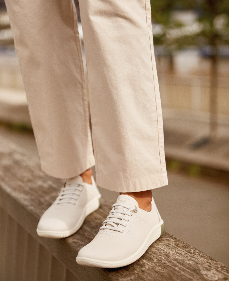 Women's White Leather Sneakers - KNX Lace | KEEN Footwear Canada