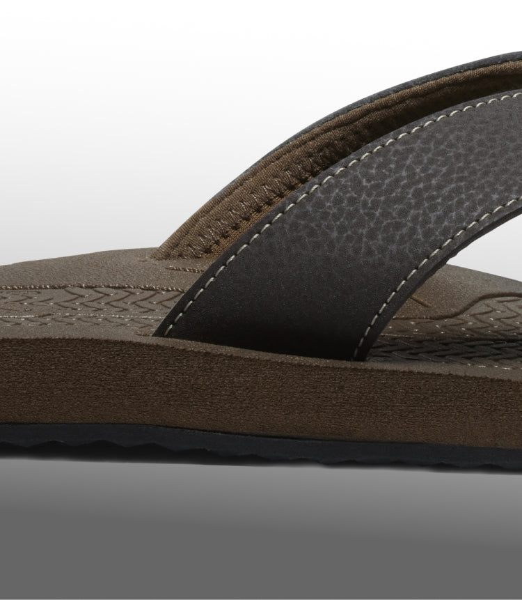 Men's Barbados Martini Olive/Black Leather FlipFlop KEEN KEEN