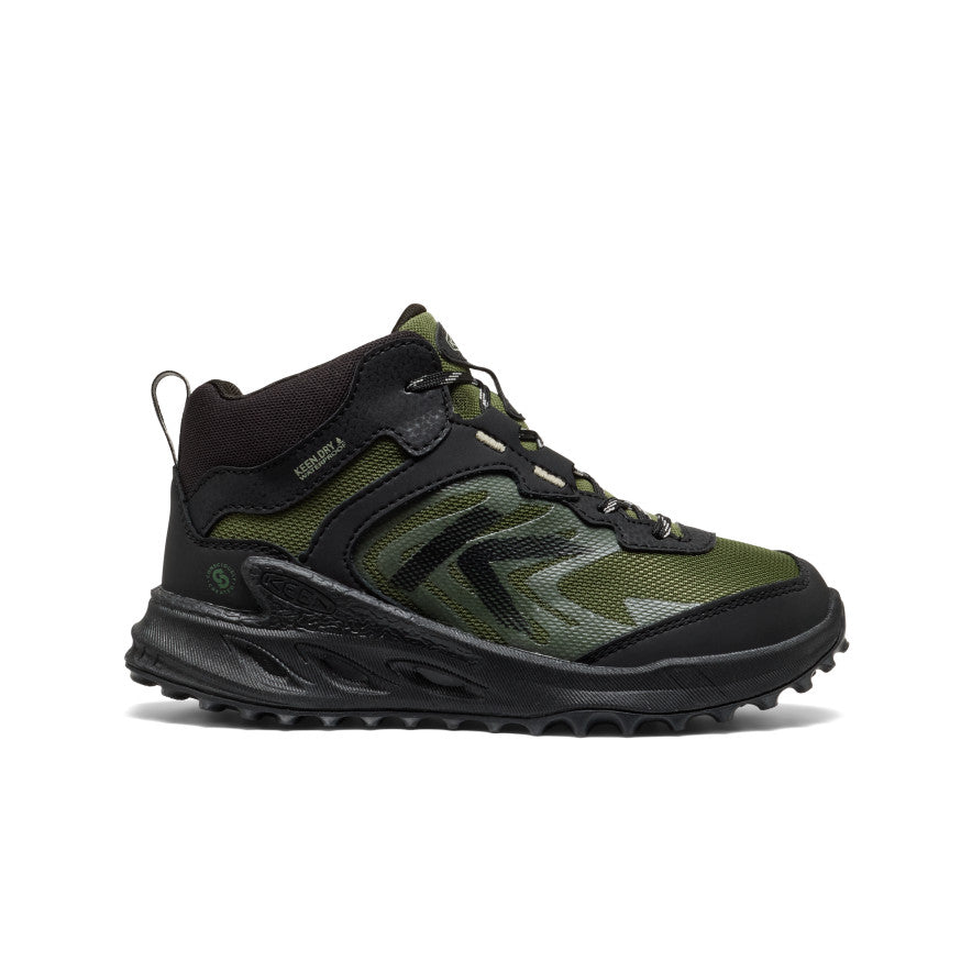 根底 Big Kids' Zionic Waterproof Boot | Black/Bronze Green | KEEN