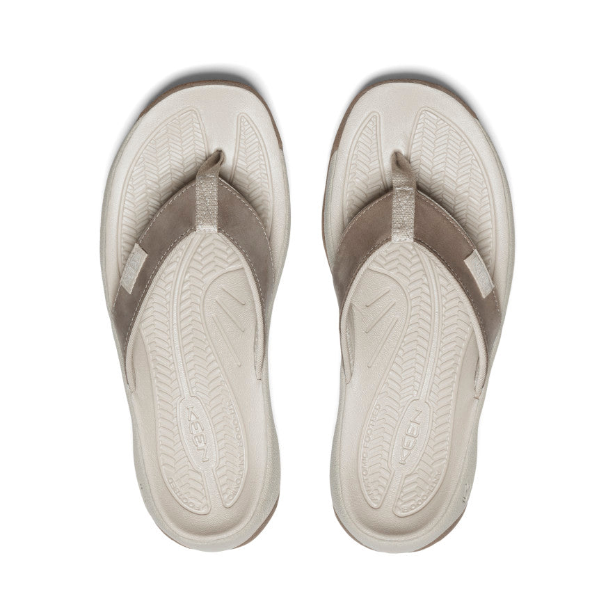 Women's Kona Flip Brindle/Silver Birch Leather Flip-Flop | KEEN