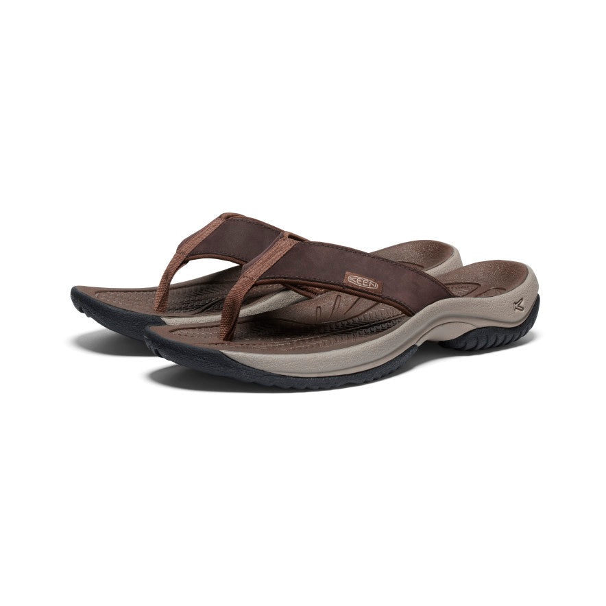 Men's Kona Leather Flip-Flop | Java | KEEN Footwear Canada