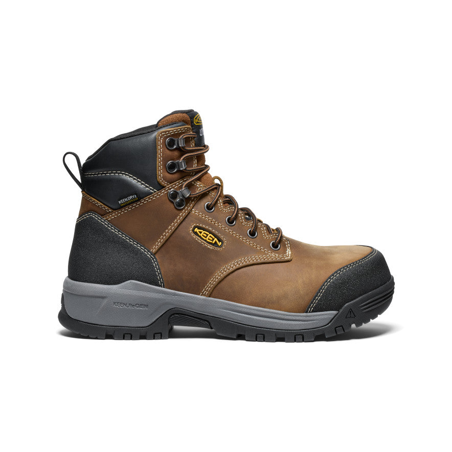 Men s CSA Evanston 6 Waterproof Boot Carbon Fiber Toe Bison Black KEEN Footwear Canada