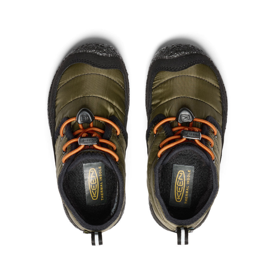 Hue's／Youth／How are you? Little Kids' Howser II Waterproof Chukka | Dark Olive/Gold Flame