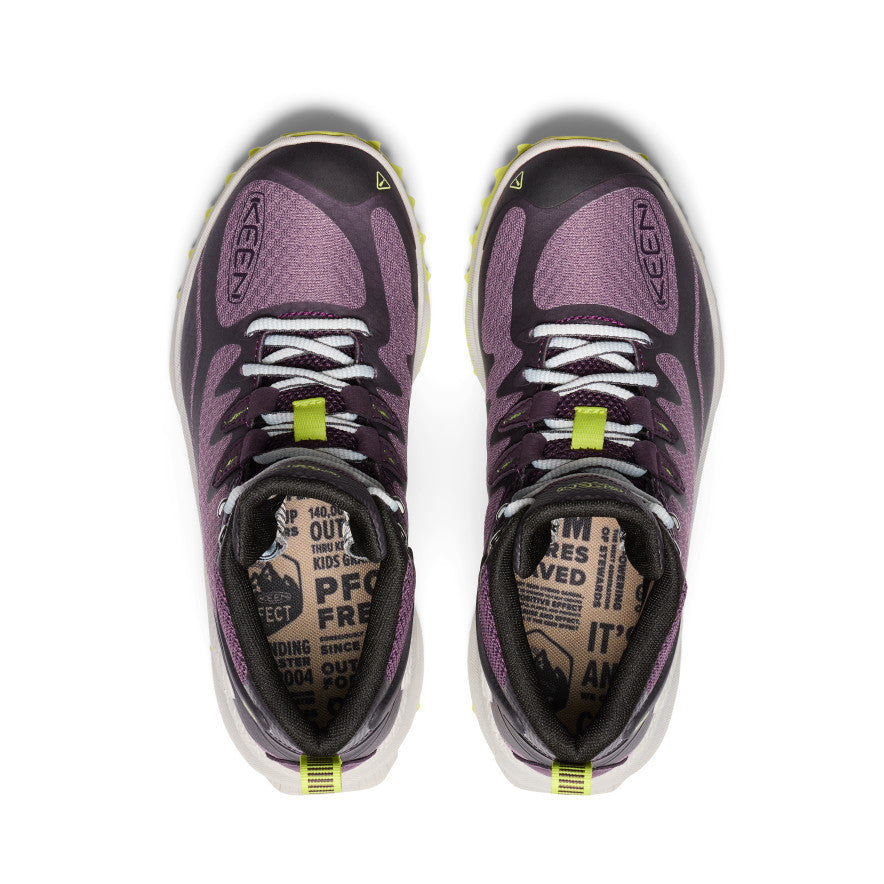 ユキタン  Women's Zionic Waterproof Hiking Boot | Black Plum/Daiquiri Green