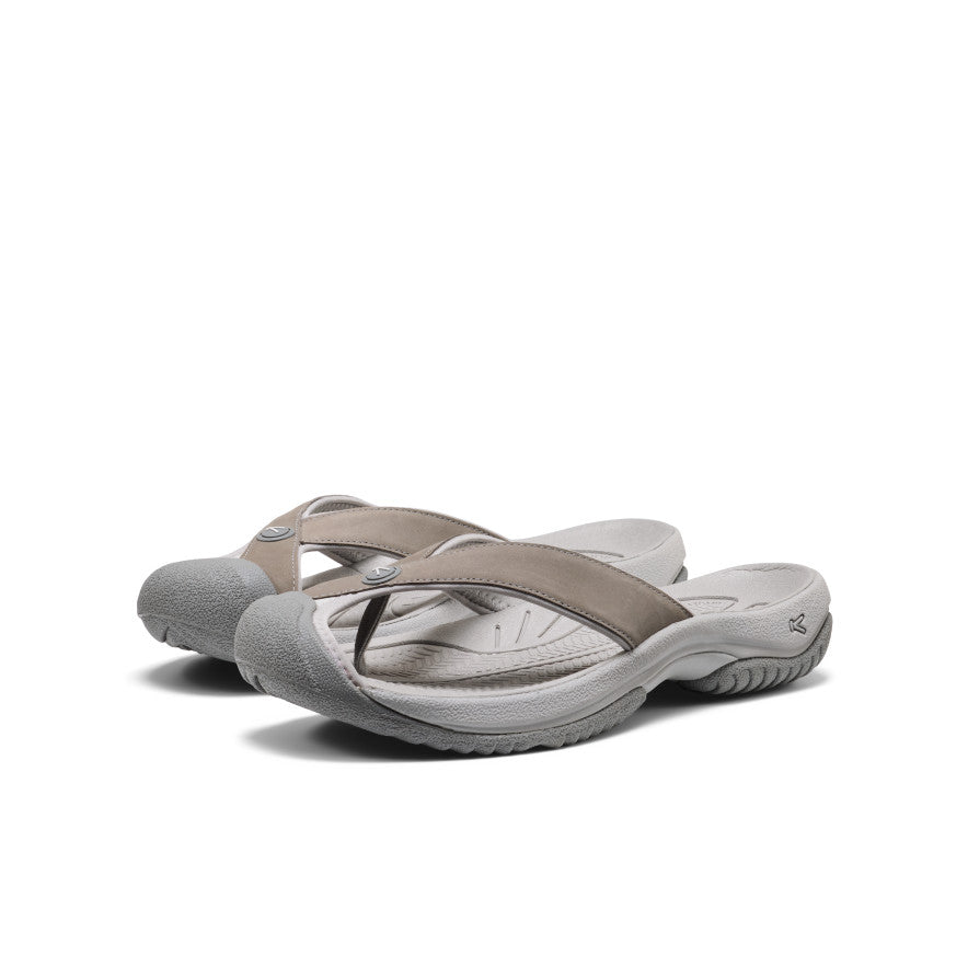 27cm KEEN × STABRIDGE WAIMEA TG Men's Waimea Leather Flip-Flop | Monochrome/Steel Grey | KEEN