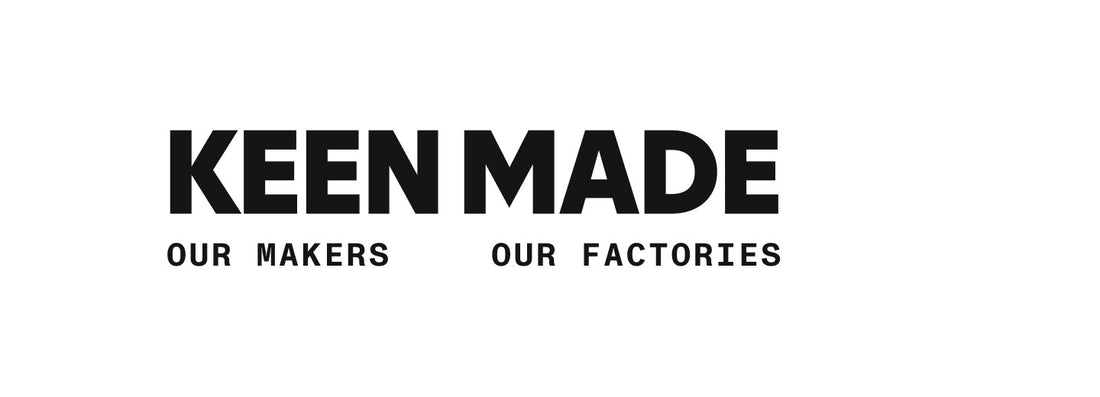 The KEEN MADE logo reading "KEEN MADE. Our Makers. Our Factories."