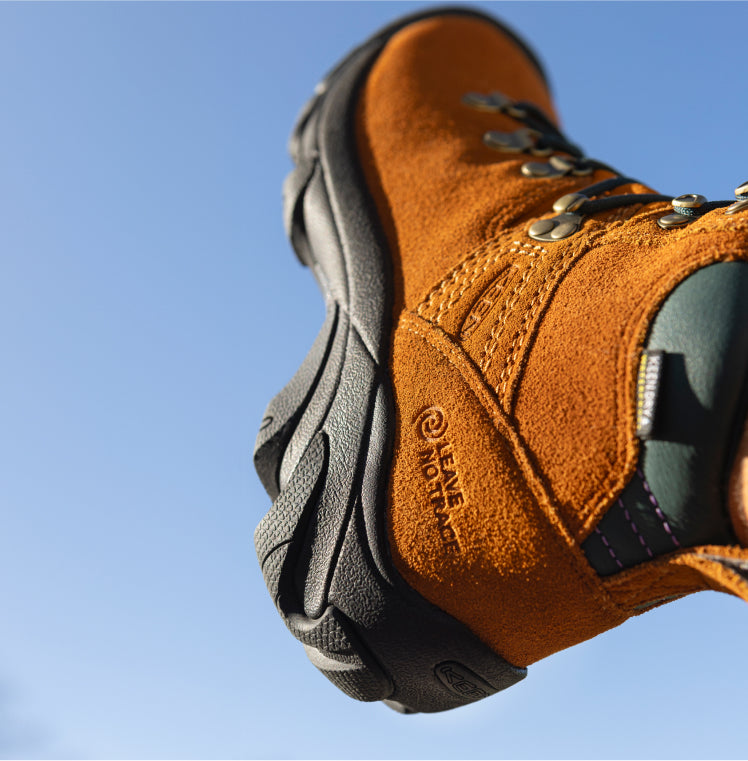 Pyrenees boot up against blue sky background