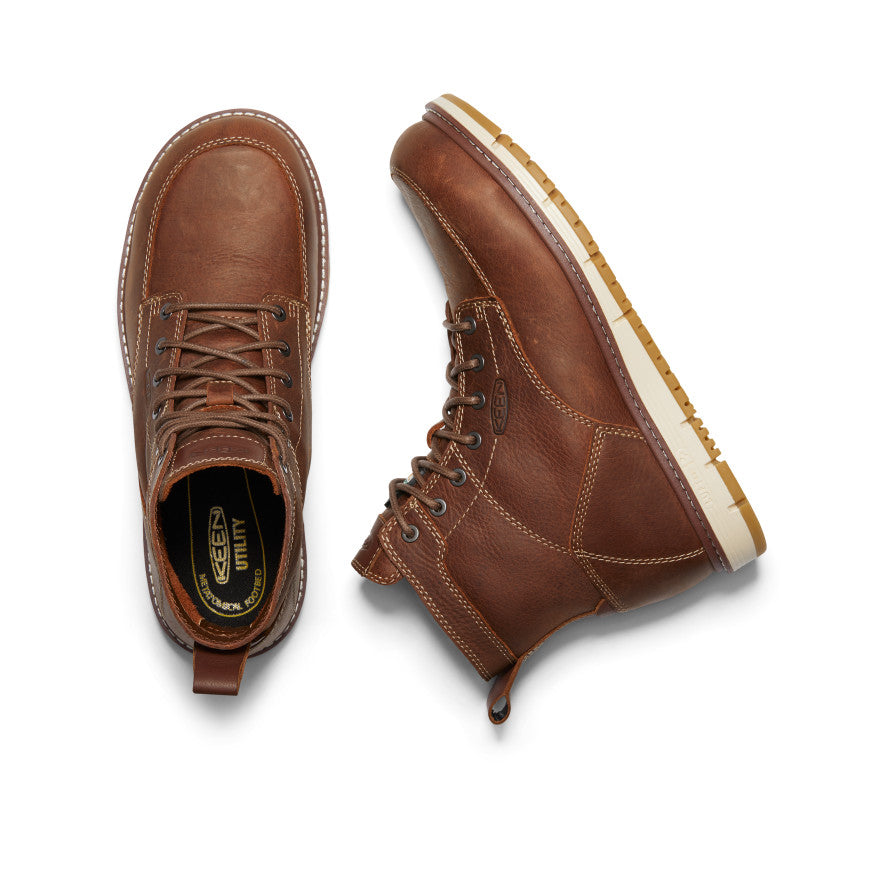 Men's Brown Work Wedge Boots - CSA San Jose 6
