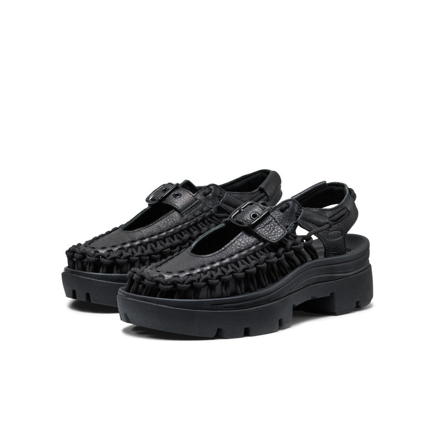 All Gender UNEEK PLT Mary Jane Sneaker | Black Smooth Lea | KEEN