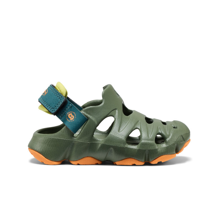 HyperFLT Clog Pour Petit Enfants  |  Bronze Vert/Zeste D’orange