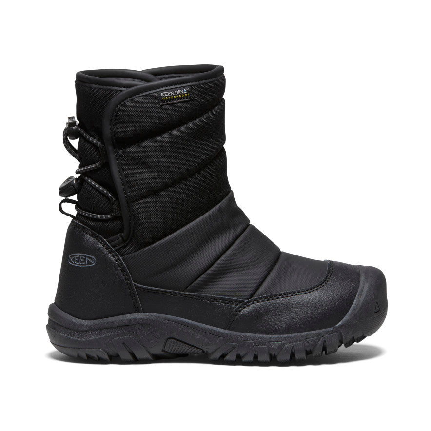 Big Kids' Puffrider Waterproof Black Boot Black/Steel Grey