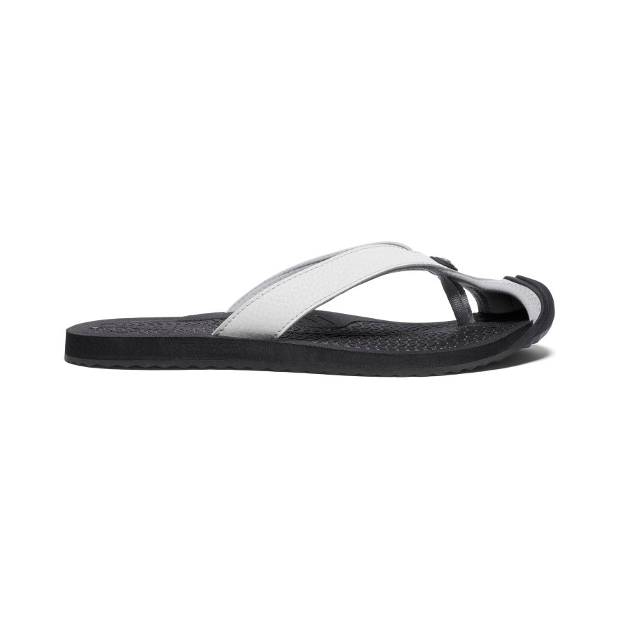 Men's Waimea Black/Black Leather Flip-Flop, KEEN