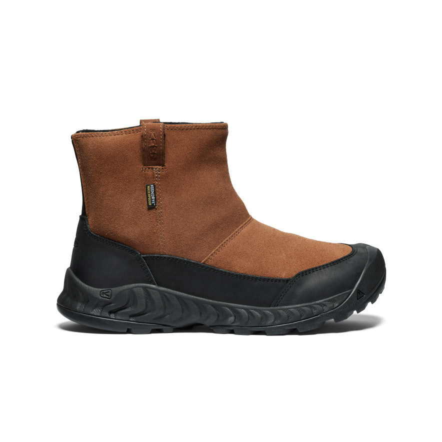 Men s Hood NXIS Waterproof Leather Pull On Bison Dark Earth KEEN Footwear Canada