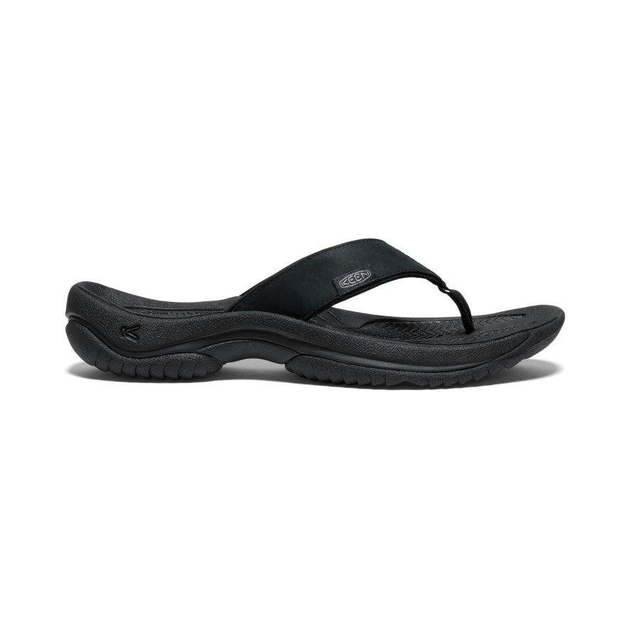 Men's Kona Flip Black/Steel Grey Leather Flip-Flop | KEEN | KEEN