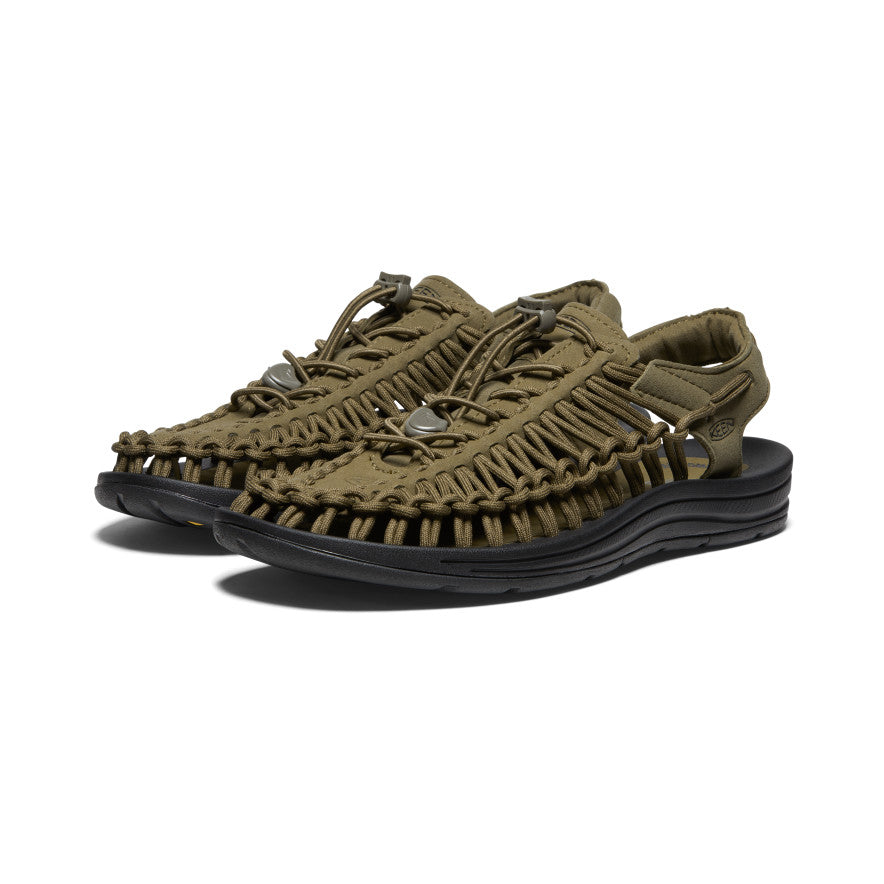 靴 KEEN UNEEK M Men's Two-Cord Sandals | Olive/Black | KEEN Footwear Canada